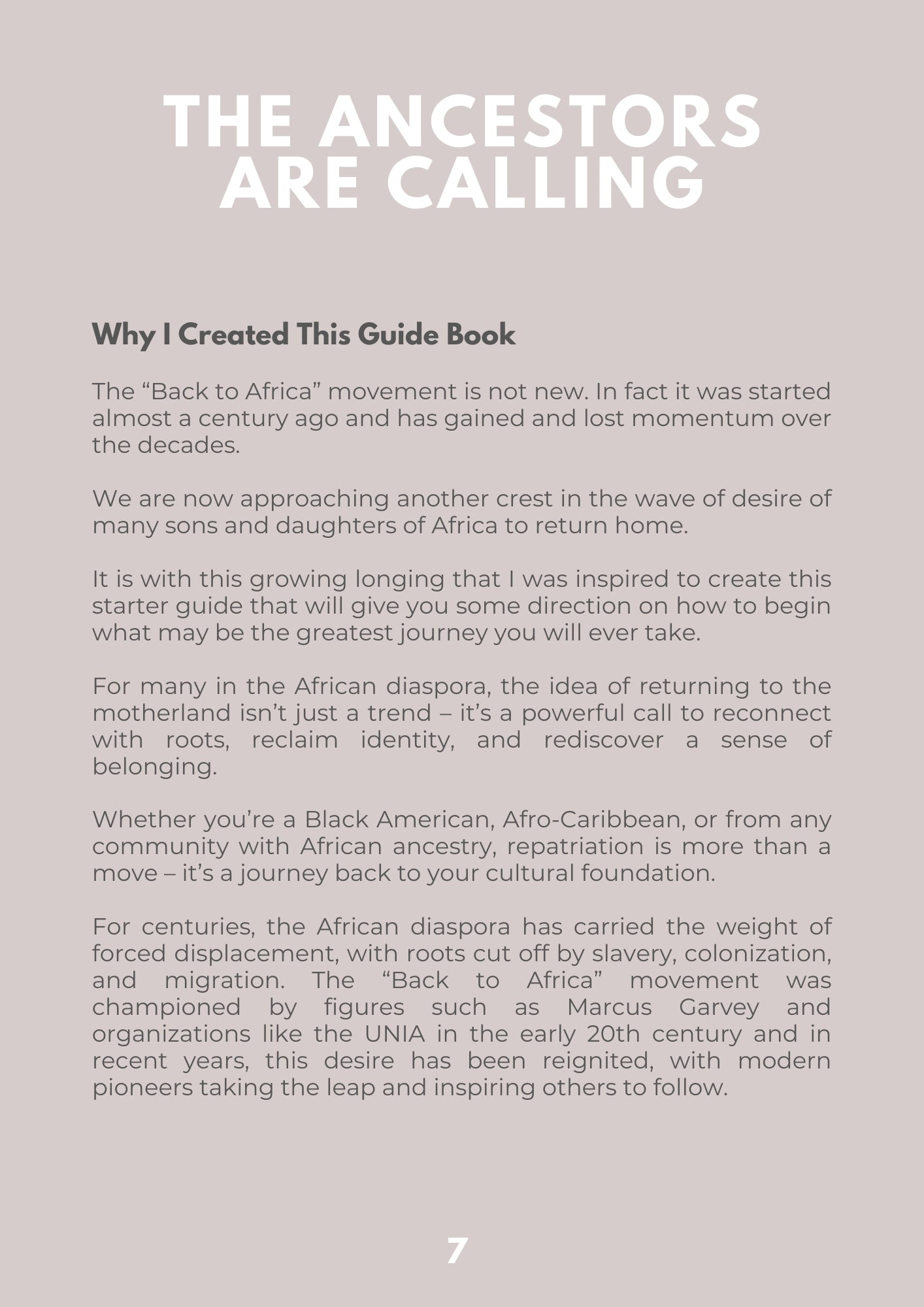 The Back To Africa Handbook