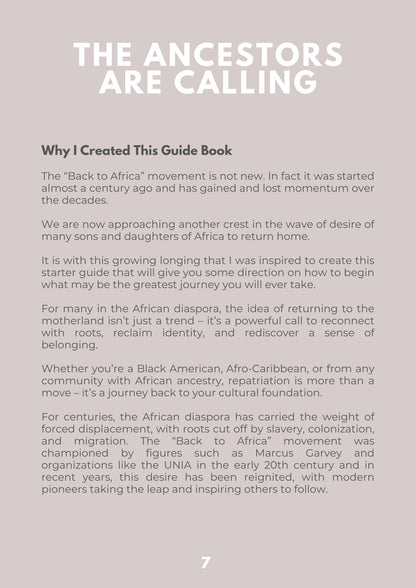 The Back To Africa Handbook